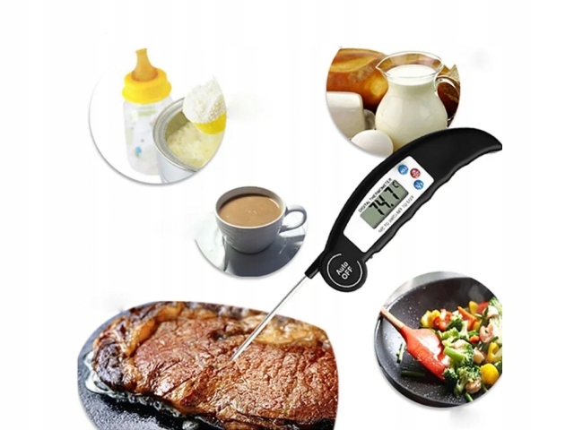 Termometr Kuchenny Cyfrowy do Mięsa Steków Żywności STEK BZDUR LCD Sonda