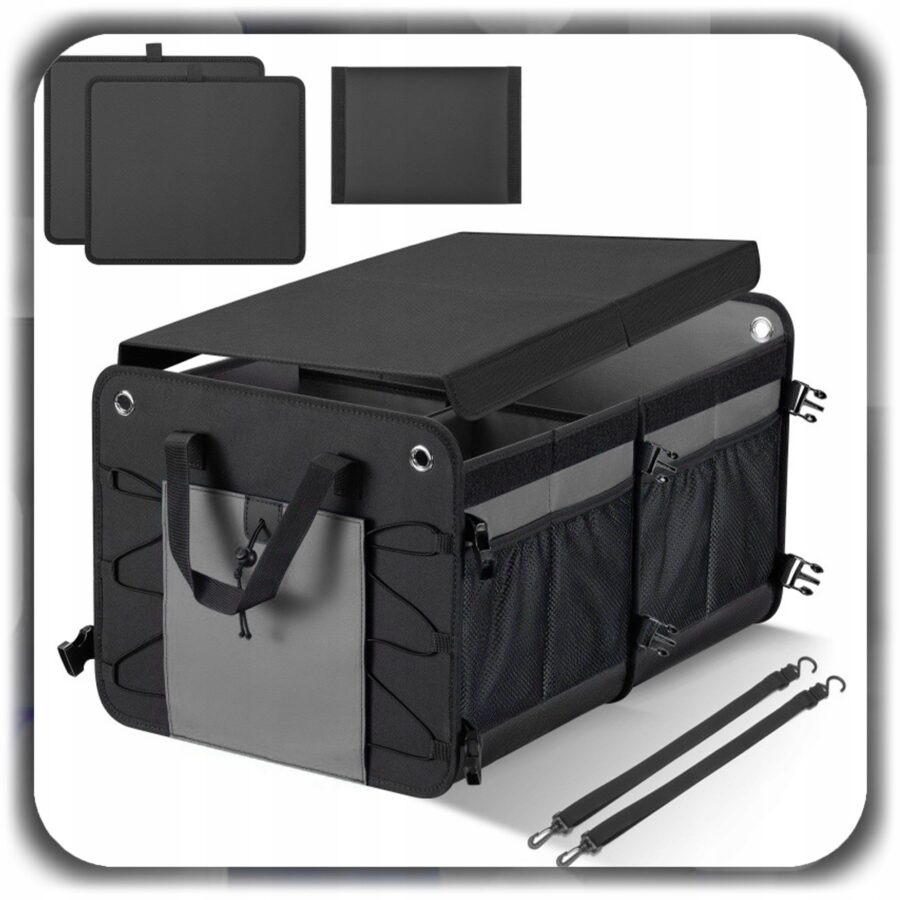 DUŻY ORGANIZER DO BAGAŻNIKA SAMOCHODU AUTA KUFER SKRZYNKA USZTYWNIONY