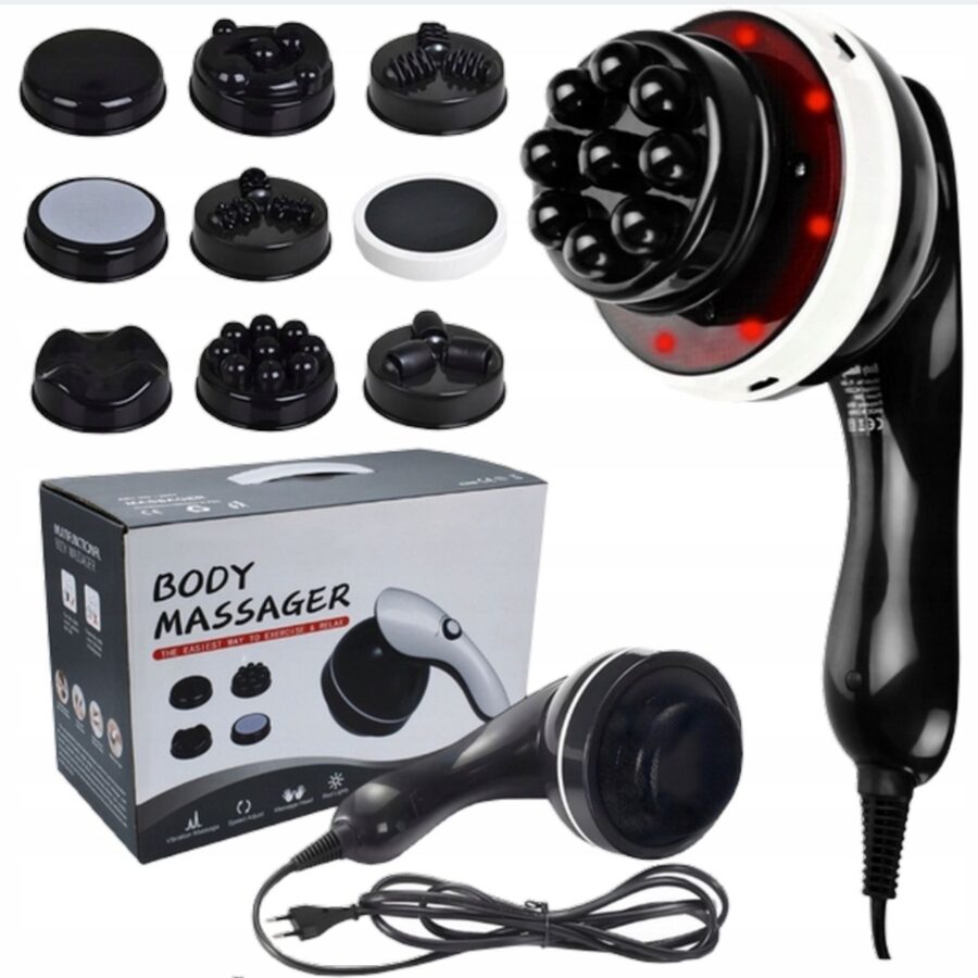 MASAŻER PISTOLET DO MASAŻU ANTYCELLULITOWY WYSZCZUPLAJĄCY DO CELLULITU 9w1