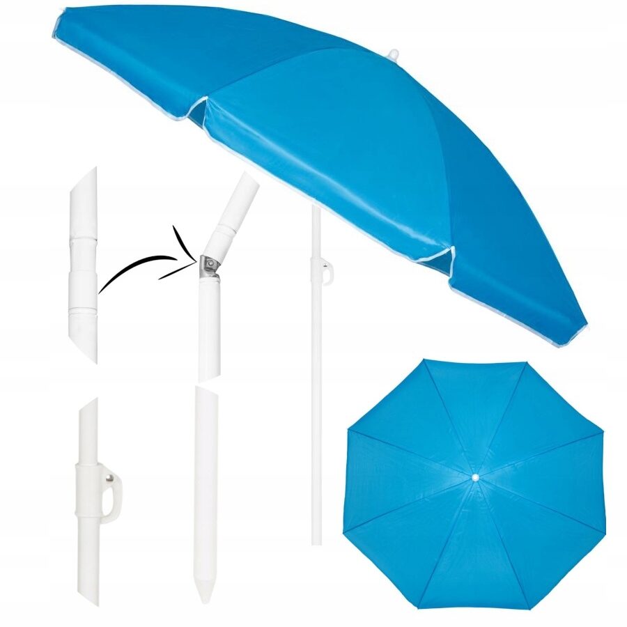 PARASOL PLAŻOWY OGRODOWY DO OGRODU NA PLAŻE 200CM SKŁADANY TURYSTYCZNY