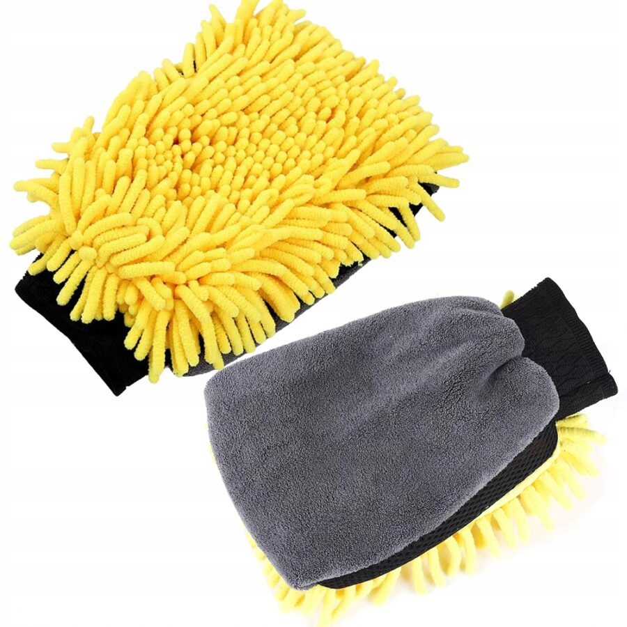 RĘKAWICA Z MIKROFIBRY DO MYCIA SAMOCHODU DELIKATNA DWU STRONNA PUSZYSTA