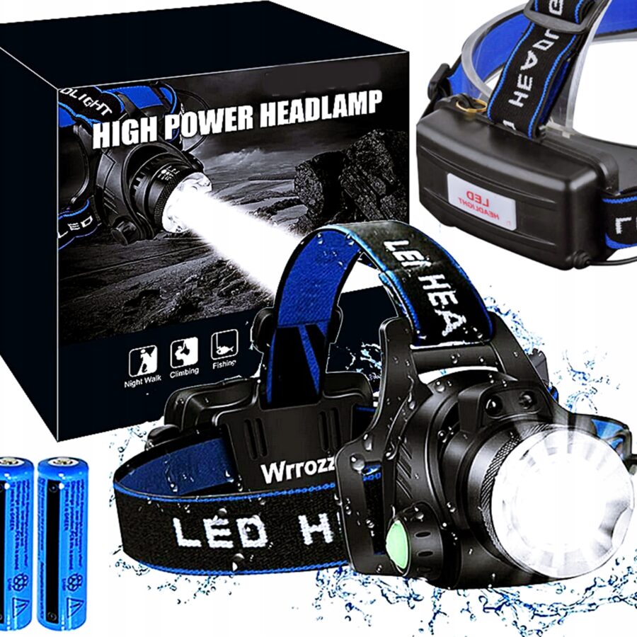 LATARKA CZOŁOWA CZOŁÓWKA LED CREE T6 MOCNA AKUMULATOROWA LAMPKA NA GŁOWĘ