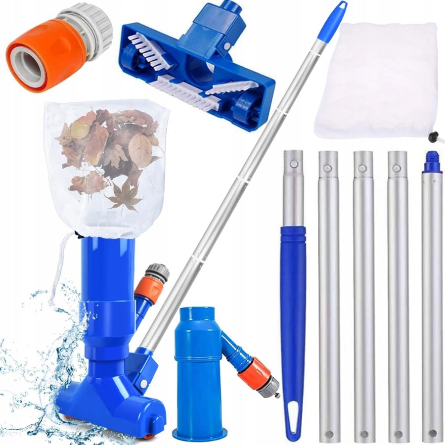 ZESTAW ODKURZACZ DO CZYSZCZENIA DNA BASENU + KIJ TELESKOPOWY + SIATKA XXL