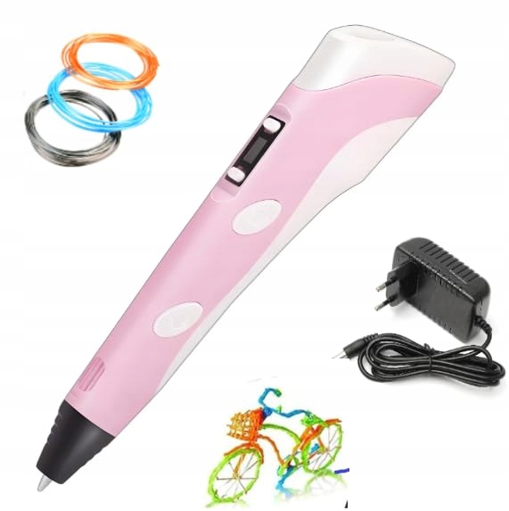 DŁUGOPIS 3D ZESTAW DRUKARKA 3D PEN DLA DZIECI RÓŻOWY+10m WKŁADÓW FILAMENT