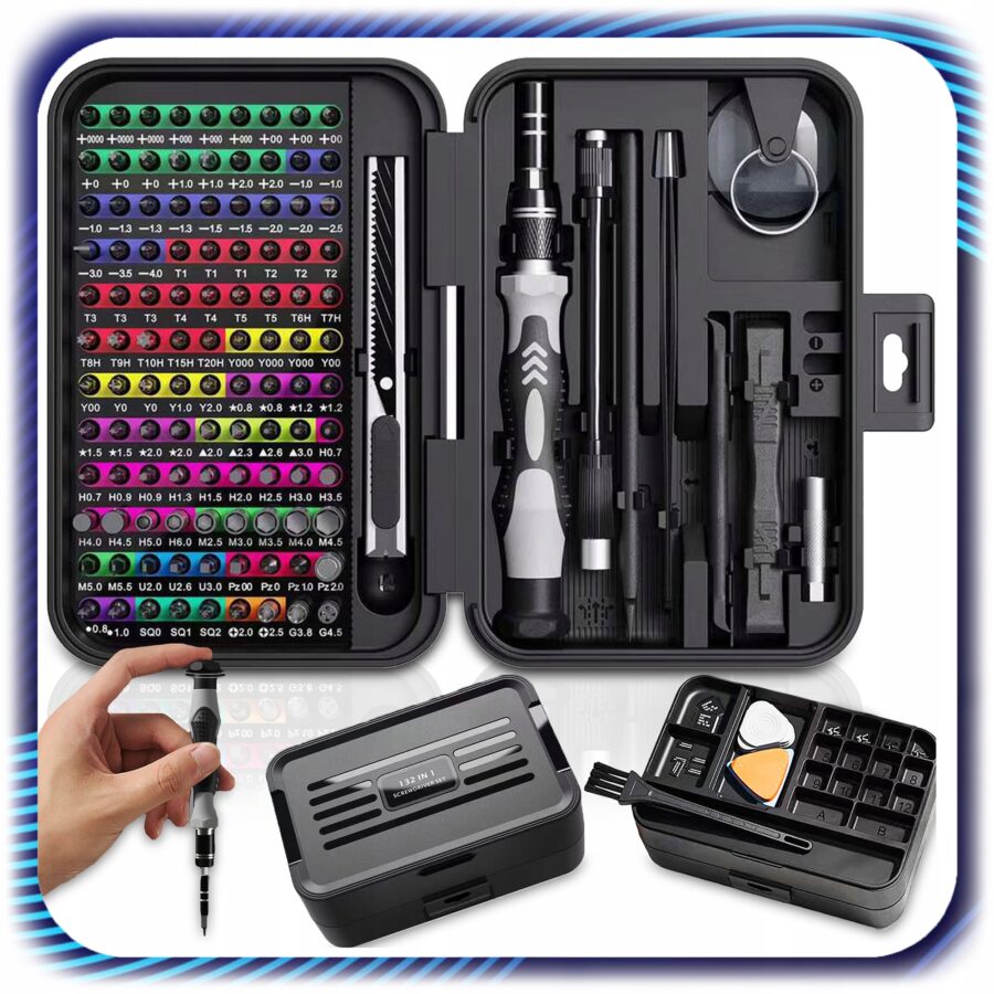 ZESTAW PROFESJONALNY PRECYZYJNYCH WKRĘTAKI ŚRUBOKRĘTY 132 ELEMENTY BITY