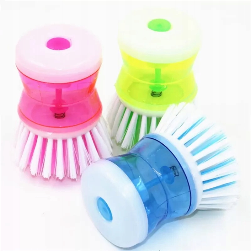 Szczotka do mycia naczyń garnków z dozownikiem na płyn pompką CZYŚCIK 5 SZT