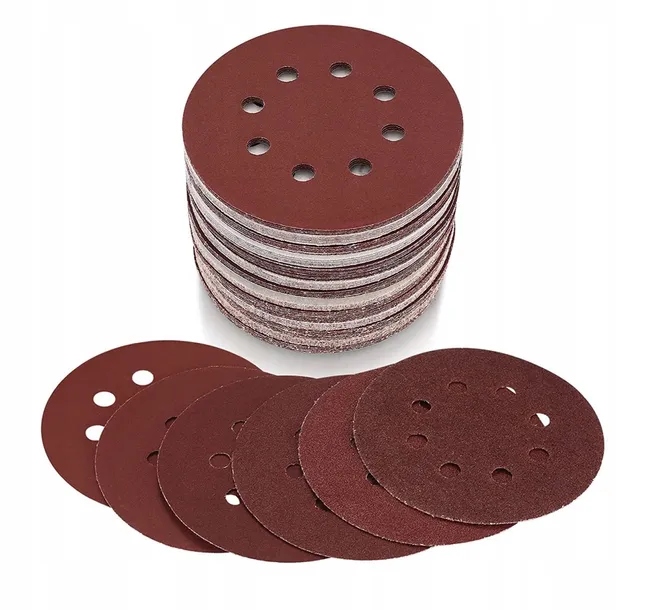 PAPIER ŚCIERNY NA RZEP 125 SZLIFIERKI OSCYLACYJNEJ KRĄŻKI OTWORY P40 x100