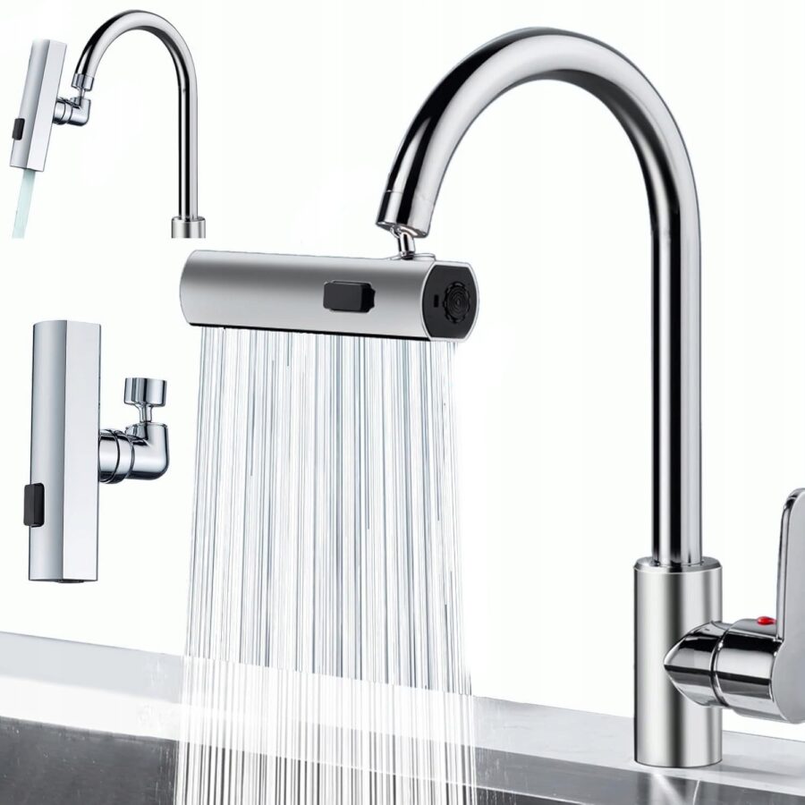 PERLATOR NA KRAN AERATOR PRZEDŁUŻKA BATERII 4 TRYBY FUNKCJE 360 OBROTOWA