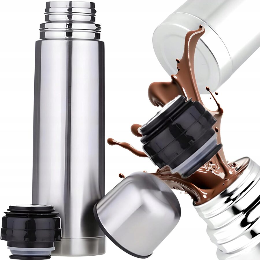 TERMOS NA KAWĘ HERBATĘ NAPOJE TURYSTYCZNY STALOWY KUBEK 1000ML POKROWIEC