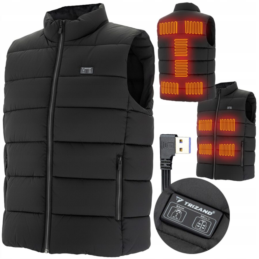 Kamizelka Podgrzewana TRIZAND 11 Stref Grzania z USB Bezrękawnik Uniseks XL