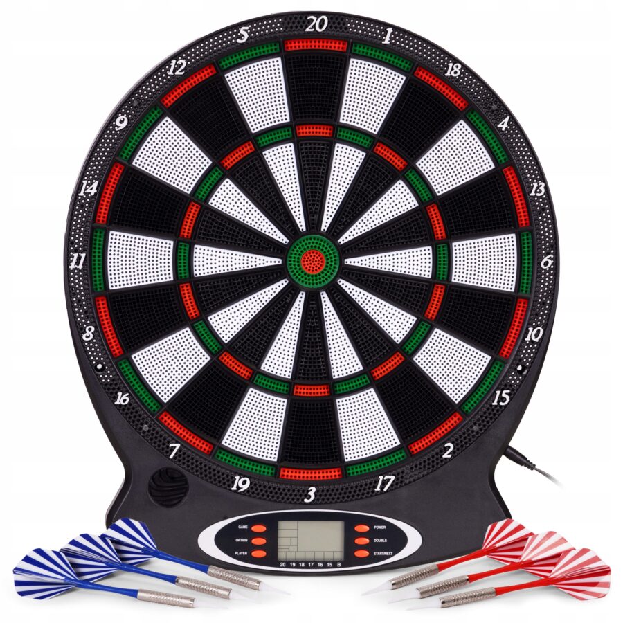 Elektroniczna Tarcza Do Darta Gry W Rzutki Lotki Tablica Lcd 38 Cm 18 Gier