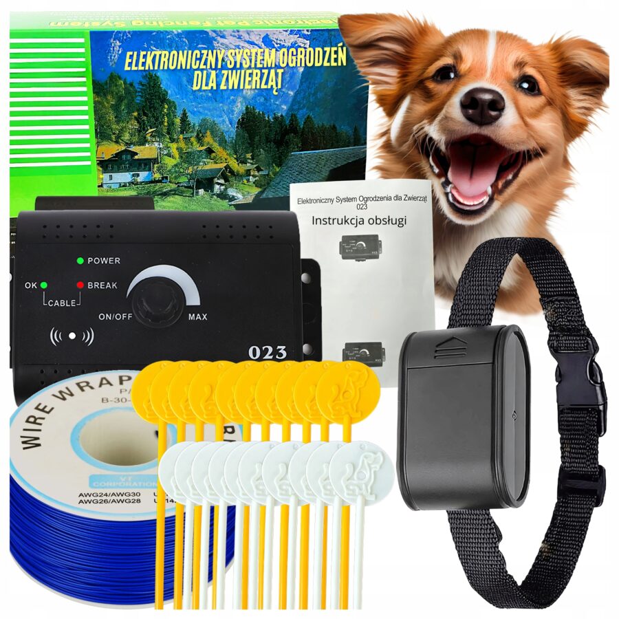 ELEKTRYCZNY PASTUCH OBROŻA dla psa TRENINGOWY OGRODZENIE ZESTAW XXL 300m